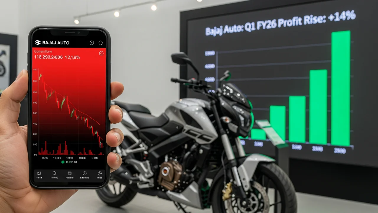 Bajaj Auto shares drop despite 14 percent profit rise in Q1 FY26 results