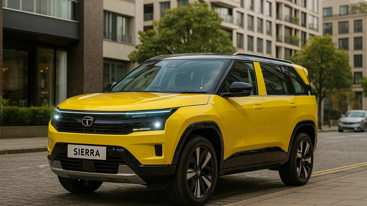 Tata Sierra bookings 16 December bright yellow SUV parked on urban road in India
